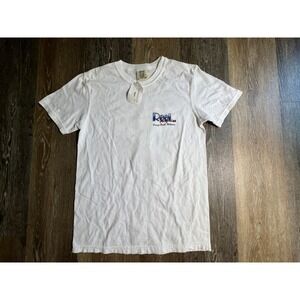 Comfort Colors T-Shirt Mens Small White Reel Surprise Fishing Orange Beach AL